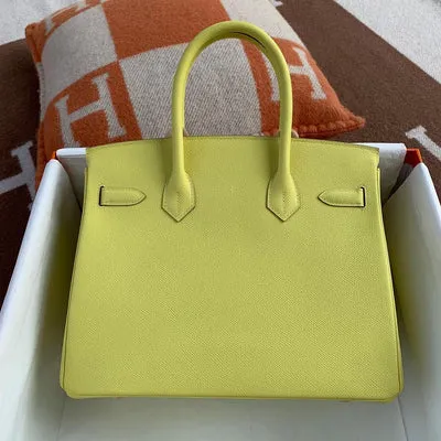 BIRKIN 30 EPSOM LEATHER LIME WITH GOLD HARDWARE (GHW) - 2