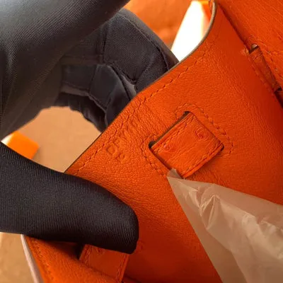 KELLY 28 OSTRICH LEATHER TANGERINE (ORANGE) WITH GOLD HARDWARE (GHW) - 3
