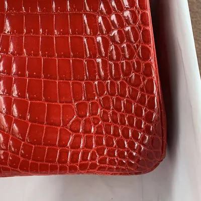 BIRKIN 25 SHINY NILOTICUS CROCODILE LEATHER BRAISE WITH GOLD HARDWARE (GHW) - 4