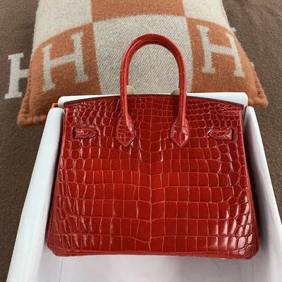BIRKIN 25 SHINY NILOTICUS CROCODILE LEATHER BRAISE WITH GOLD HARDWARE (GHW) - 2