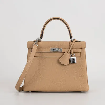 KELLY 25 TOGO LEATHER CHAI WITH PALLADIUM HARDWARE (PHW) - 1