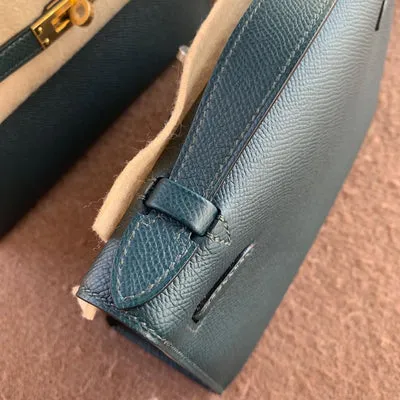 KELLY POCHETTE EPSOM LEATHER VERT CYPRESS  WITH PALLADIUM HARDWARE (PHW) - 4