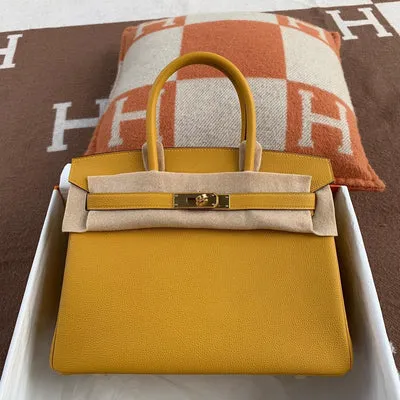 BIRKIN 30 TOGO LEATHER JAUNE AMBER WITH GOLD HARDWARE (GOLD) - 1