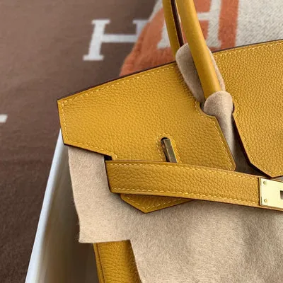BIRKIN 30 TOGO LEATHER JAUNE AMBER WITH GOLD HARDWARE (GOLD) - 3