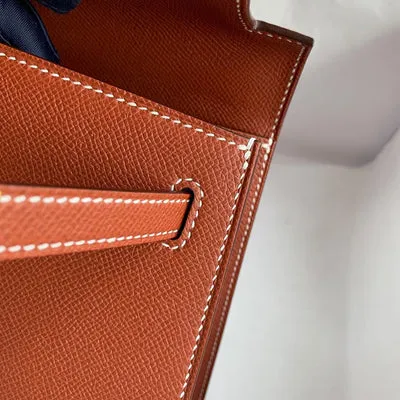 KELLY 25 EPSOM LEATHER TERRE DE SIENNE WITH GOLD HARDWARE (GHW) - 4