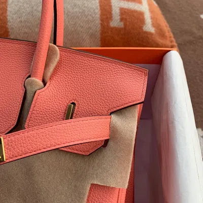 BIRKIN 30 TOGO LEATHER ROSE AZALEE WITH GOLD HARDWARE (GHW) - 4
