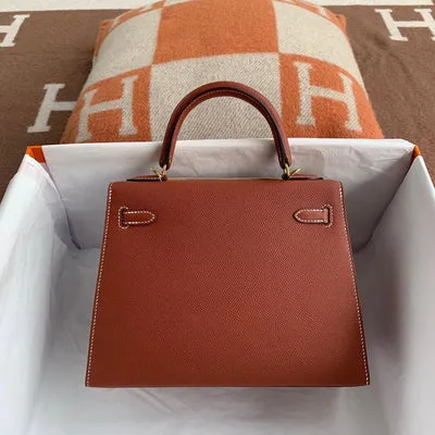 KELLY 25 EPSOM LEATHER TERRE DE SIENNE WITH GOLD HARDWARE (GHW) - 2