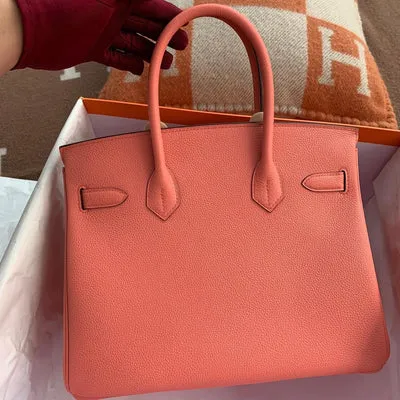 BIRKIN 30 TOGO LEATHER ROSE AZALEE WITH GOLD HARDWARE (GHW) - 5
