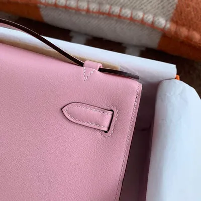 KELLY POCHETTE SWIFT LEATHER ROSE CONFETTI WITH PALLADIUM HARDWARE (PHW) - 5