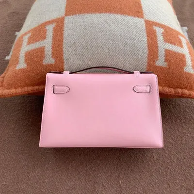 KELLY POCHETTE SWIFT LEATHER ROSE CONFETTI WITH PALLADIUM HARDWARE (PHW) - 2
