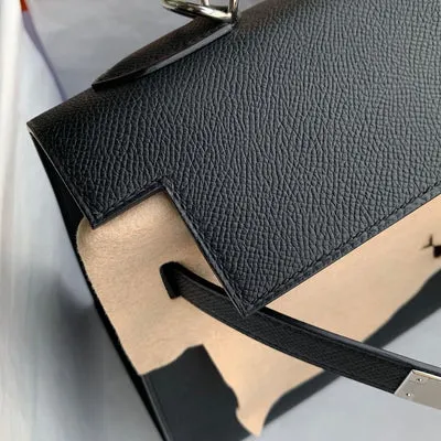 KELLY 32 EPSOM LEATHER NOIR (BLACK) WITH PALLADIUM HARDWARE (PHW) - 3