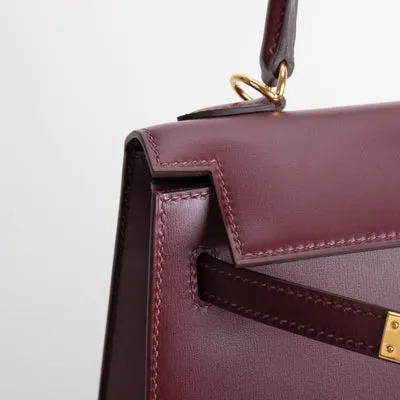 KELLY 25 BOX CALF LEATHER BORDEAUX WITH GOLD HARDWARE (GHW) - 5
