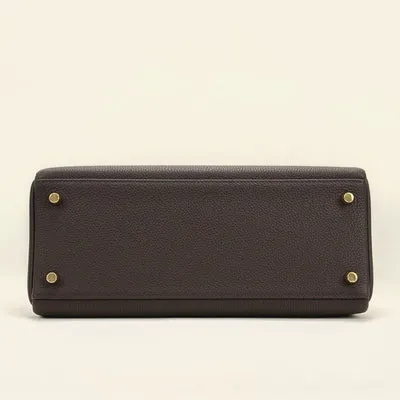 KELLY 28 TOGO LEATHER CHOCOLAT WITH GOLD HARDWARE (GHW) - 4