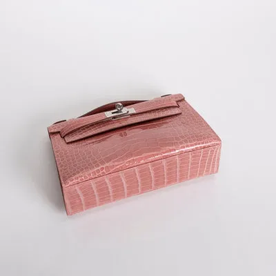 KELLY POCHETTE SHINY MISSISSIPPIENSIS ALLIGATOR LEATHER TERRE CUITE WITH PALLADIUM HARDWARE (PHW) - 3