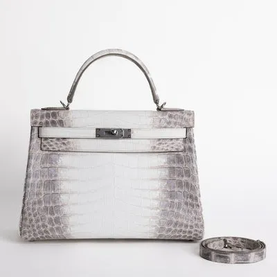 KELLY 32 NILOTICUS CROCODILE (MATTE) LEATHER HIMALAYA WITH PALLADIUM HARDWARE (PHW) - 1