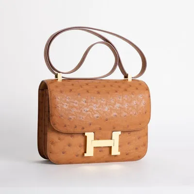 CONSTANCE 24 OSTRICH LEATHER COGNAC WITH GOLD HARDWARE (GHW) - 2