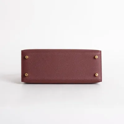 KELLY 25 EPSOM LEATHER ROUGE H WITH GOLD HARDWARE (GHW) - 3