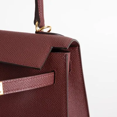 KELLY 25 EPSOM LEATHER ROUGE H WITH GOLD HARDWARE (GHW) - 4