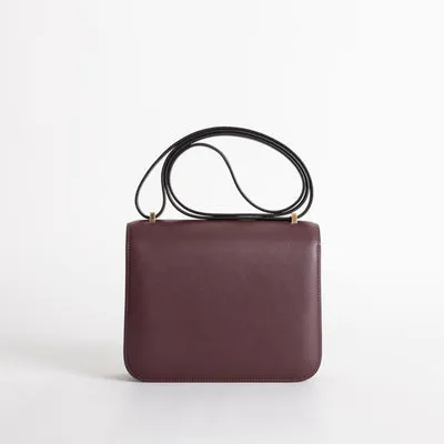 CONSTANCE 18 (MINI) SWIFT LEATHER BORDEAUX WITH GOLD HARDWARE (GHW) - 2