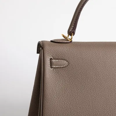 KELLY 25 TOGO LEATHER ETOUPE WITH GOLD HARDWARE (GHW) - 5