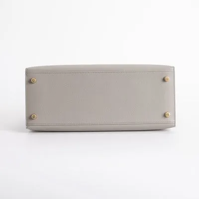 KELLY 28 EPSOM LEATHER GRIS ASPHALTE WITH GOLD HARDWARE (GHW) - 6