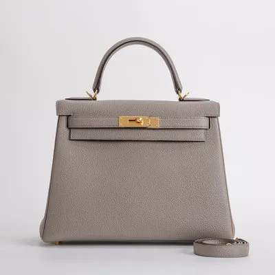 KELLY 28 TOGO LEATHER GRIS ASPHALTE WITH GOLD HARDWARE (GHW) - 1