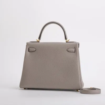 KELLY 28 TOGO LEATHER GRIS ASPHALTE WITH GOLD HARDWARE (GHW) - 2