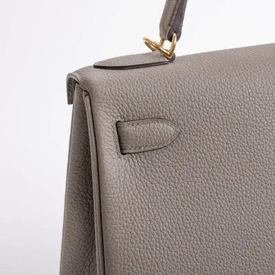 KELLY 28 TOGO LEATHER GRIS ASPHALTE WITH GOLD HARDWARE (GHW) - 4