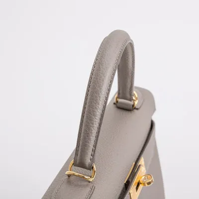KELLY 28 TOGO LEATHER GRIS ASPHALTE WITH GOLD HARDWARE (GHW) - 3