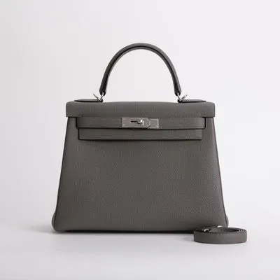 KELLY 28 TOGO LEATHER ETAIN WITH PALLADIUM HARDWARE (PHW) - 1