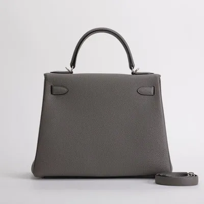 KELLY 28 TOGO LEATHER ETAIN WITH PALLADIUM HARDWARE (PHW) - 2