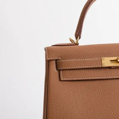 KELLY 28 TOGO LEATHER GOLD WITH GOLD HARDWARE (GHW) - 5