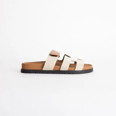 CHYPRE SANDALS CANVAS PRUNOIR & NATUREL