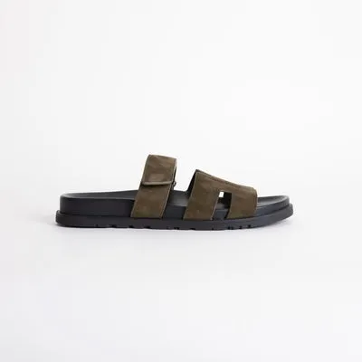 CHYPRE SANDALS SUEDE VERT FORET