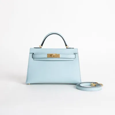 MINI KELLY II (20) EPSOM LEATHER BLEU ZEPHYR WITH GOLD HARDWARE (GHW) - 1