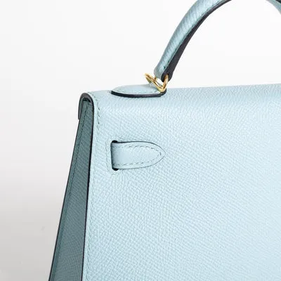MINI KELLY II (20) EPSOM LEATHER BLEU ZEPHYR WITH GOLD HARDWARE (GHW) - 5
