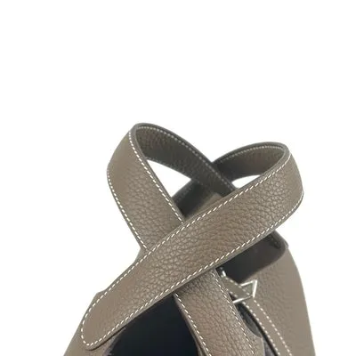PICOTIN 18 LOCK CLEMENCE LEATHER ETOUPE WITH PALLADIUM HARDWARE (PHW) - 5