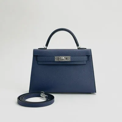 MINI KELLY II (20) EPSOM LEATHER BLEU SAPHIRE WITH PALLADIUM HARDWARE (PHW) - 1