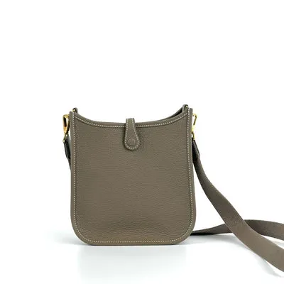 MINI EVELYNE (TPM) CLEMENCE LEATHER ETOUPE WITH GOLD HARDWARE (GHW)