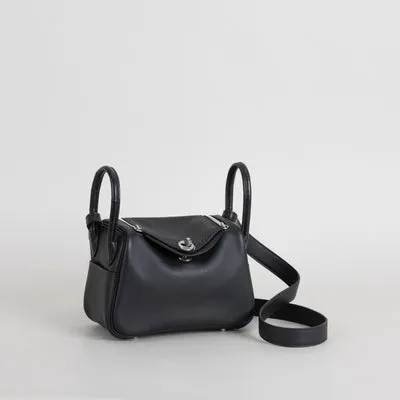 MINI LINDY 20 TOUCH SWIFT LEATHER & MISSISSIPPIENSIS ALLIGATOR (MATTE) NOIR (BLACK) WITH PALLADIUM HARDWARE (PHW) - 2
