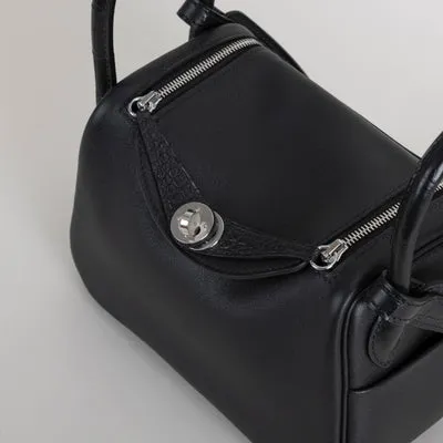 MINI LINDY 20 TOUCH SWIFT LEATHER & MISSISSIPPIENSIS ALLIGATOR (MATTE) NOIR (BLACK) WITH PALLADIUM HARDWARE (PHW) - 5