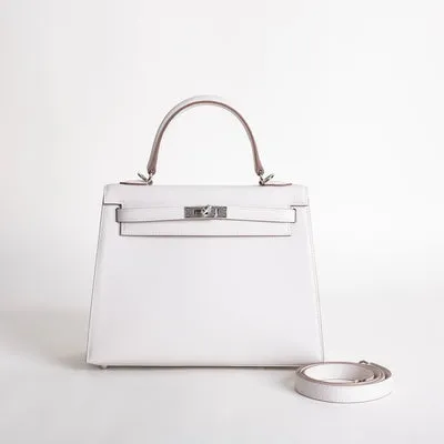 KELLY 25 EPSOM LEATHER GRIS PALE WITH PALLADIUM HARDWARE (PHW) - 1