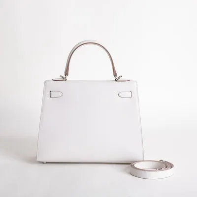 KELLY 25 EPSOM LEATHER GRIS PALE WITH PALLADIUM HARDWARE (PHW) - 3