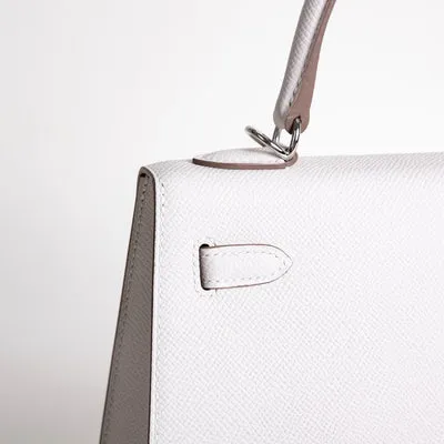 KELLY 25 EPSOM LEATHER GRIS PALE WITH PALLADIUM HARDWARE (PHW) - 5