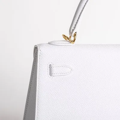 KELLY 25 EPSOM LEATHER WHITE WITH GOLD HARDWARE (GHW) - 5