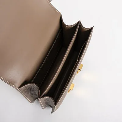 CONSTANCE 18 (MINI) CHEVRE LEATHER ETOUPE WITH GOLD HARDWARE (GHW) - 4
