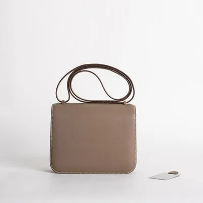 CONSTANCE 18 (MINI) EPSOM LEATHER ETOUPE WITH ROSE GOLD HARDWARE (RGHW) - 3