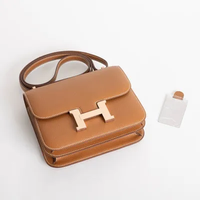 CONSTANCE 18 (MINI) EPSOM LEATHER GOLD WITH ROSE GOLD HARDWARE (RGHW) - 5