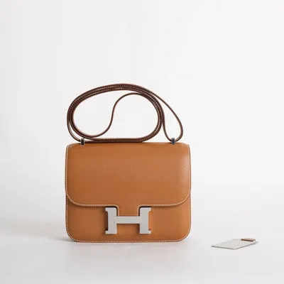 CONSTANCE 18 (MINI) EPSOM LEATHER GOLD WITH PALLADIUM HARDWARE (PHW) - 1