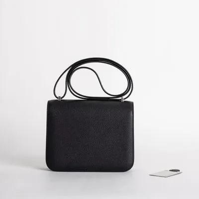CONSTANCE 18 (MINI) EPSOM LEATHER NOIR (BLACK) WITH PALLADIUM HARDWARE (PHW) - 2